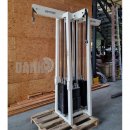 Gym80 - 4 Stationenturm mit Gurtband, 4 Stack Multi Station, groe Gewichtsblcke, Rahmenfarbe Wei, Polsterfarbe Trkis, gebraucht - berholter Zustand